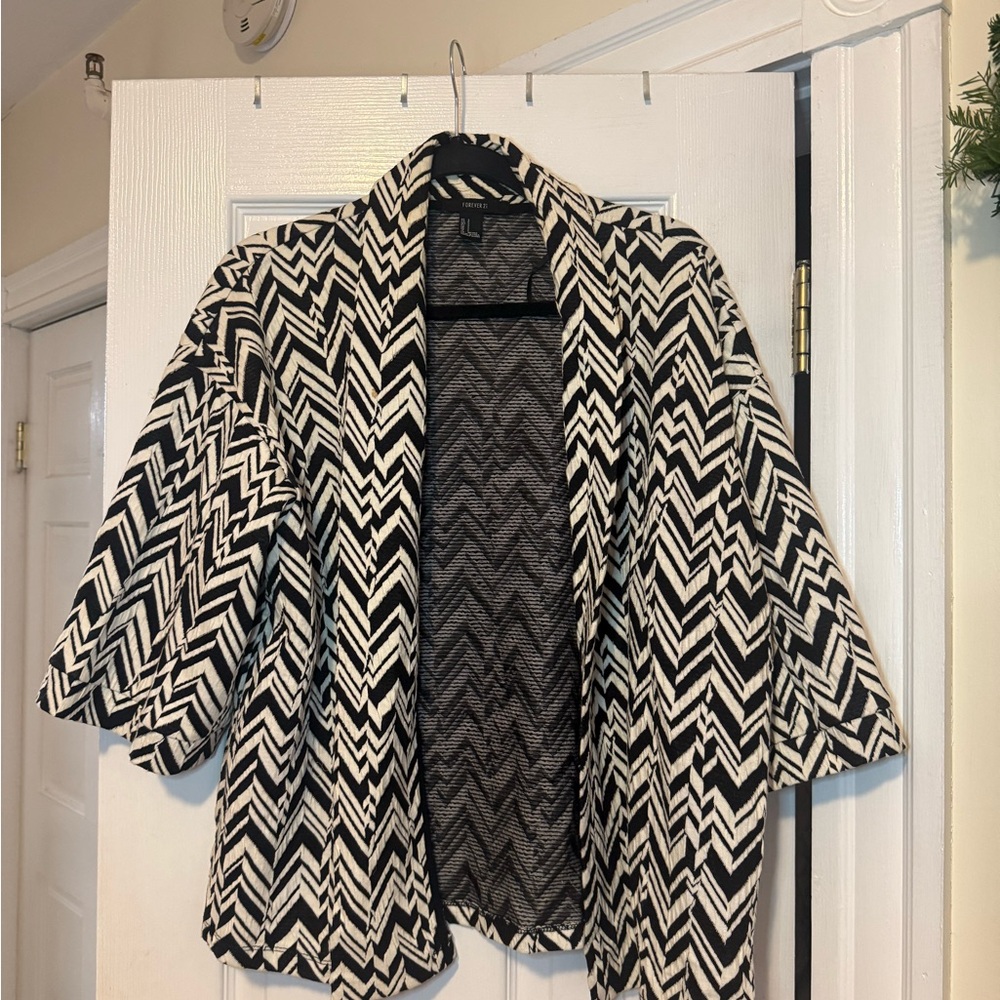 Black and White Chevron Blazer